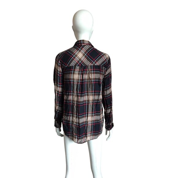 BeachLunchLounge Brown, Black and Red Plaid Top - Picture 4 of 5